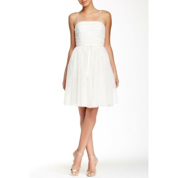 CeCe by Cynthia Steffe Tulle Fit & Flare Dress 154713 Women's Ivory BRIDAL SZ12 - Picture 1 of 12